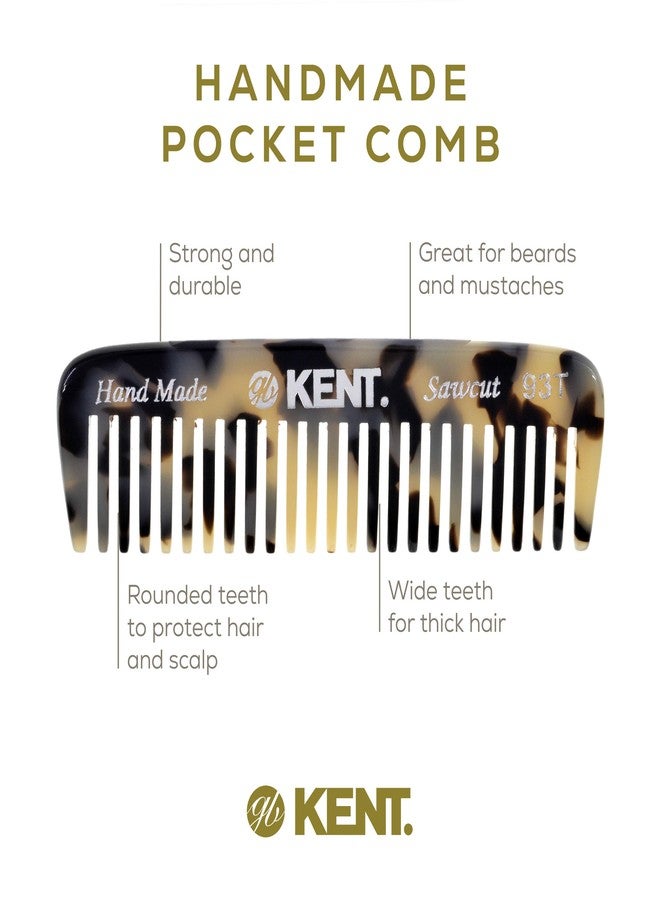 Kent 93T White Tokyo Wide Tooth Small Comb for Men's Mustache and Beard Grooming, Pocket Sized Detangler Travel Comb, Saw-Cut and Polished, Handmade in England - Image 4